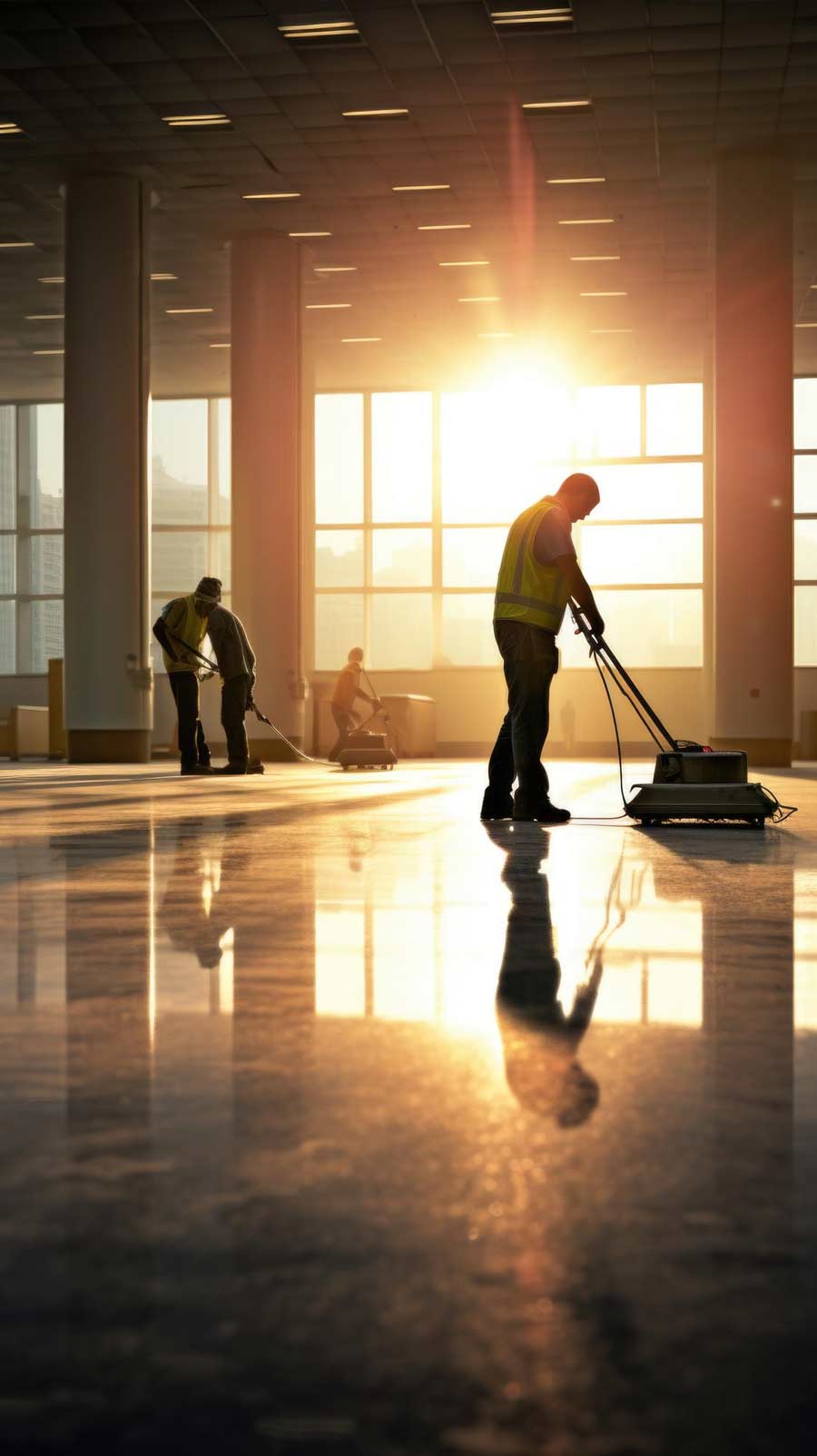 Post-construction cleaning professional