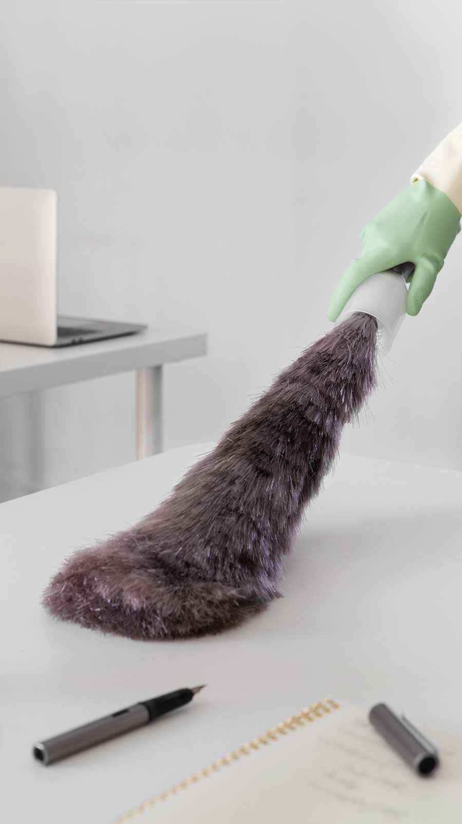 Office cleaner in uniform