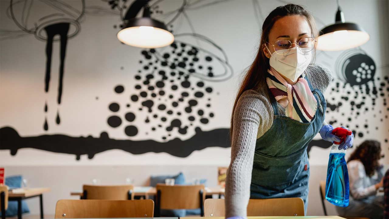 Retail entrance cleaned