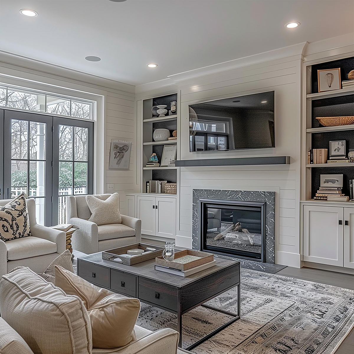 Deep cleaned living room in Maryland