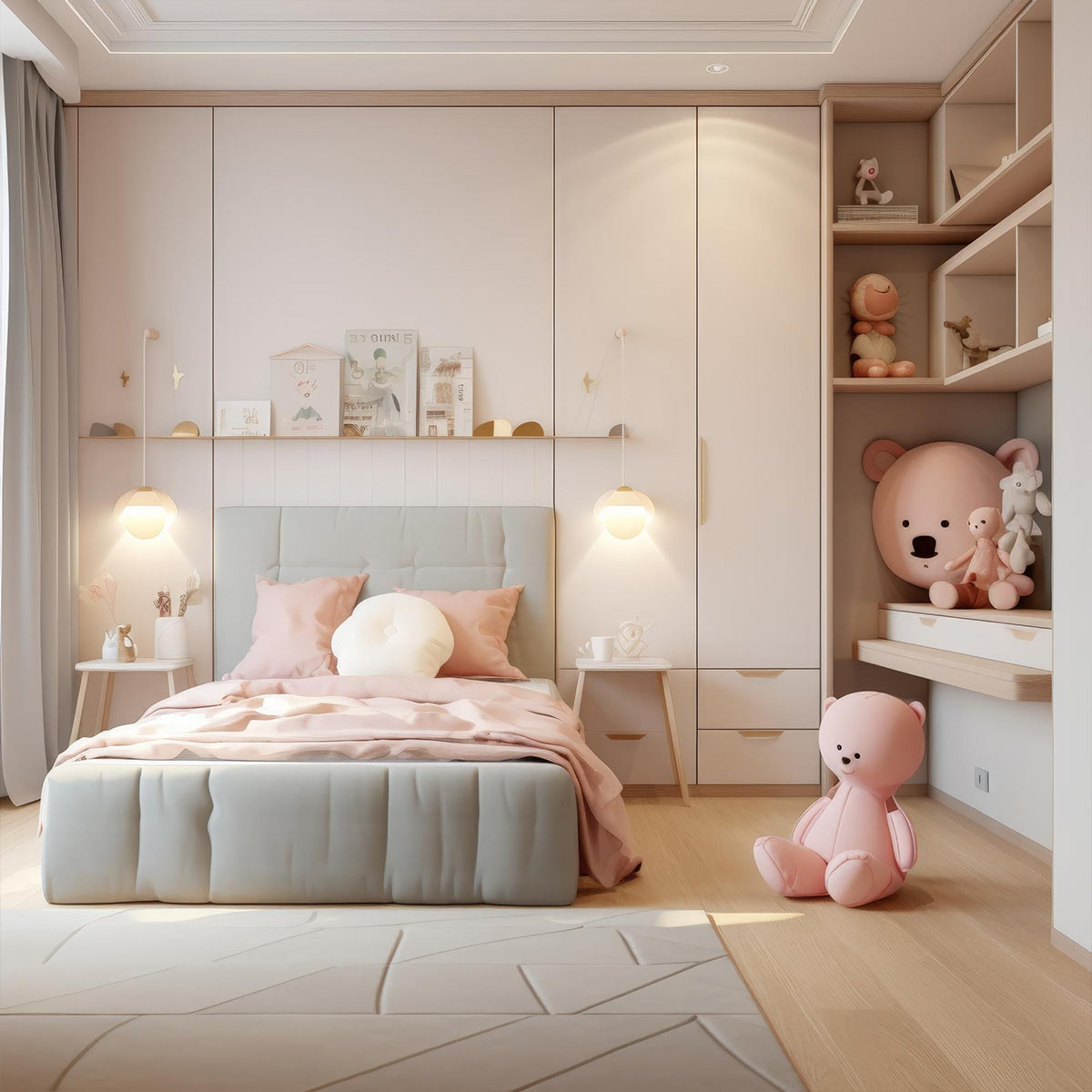 Deep cleaned bedroom detail