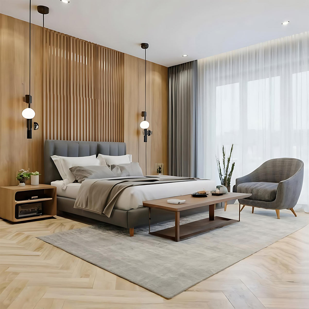 Deep cleaned master bedroom