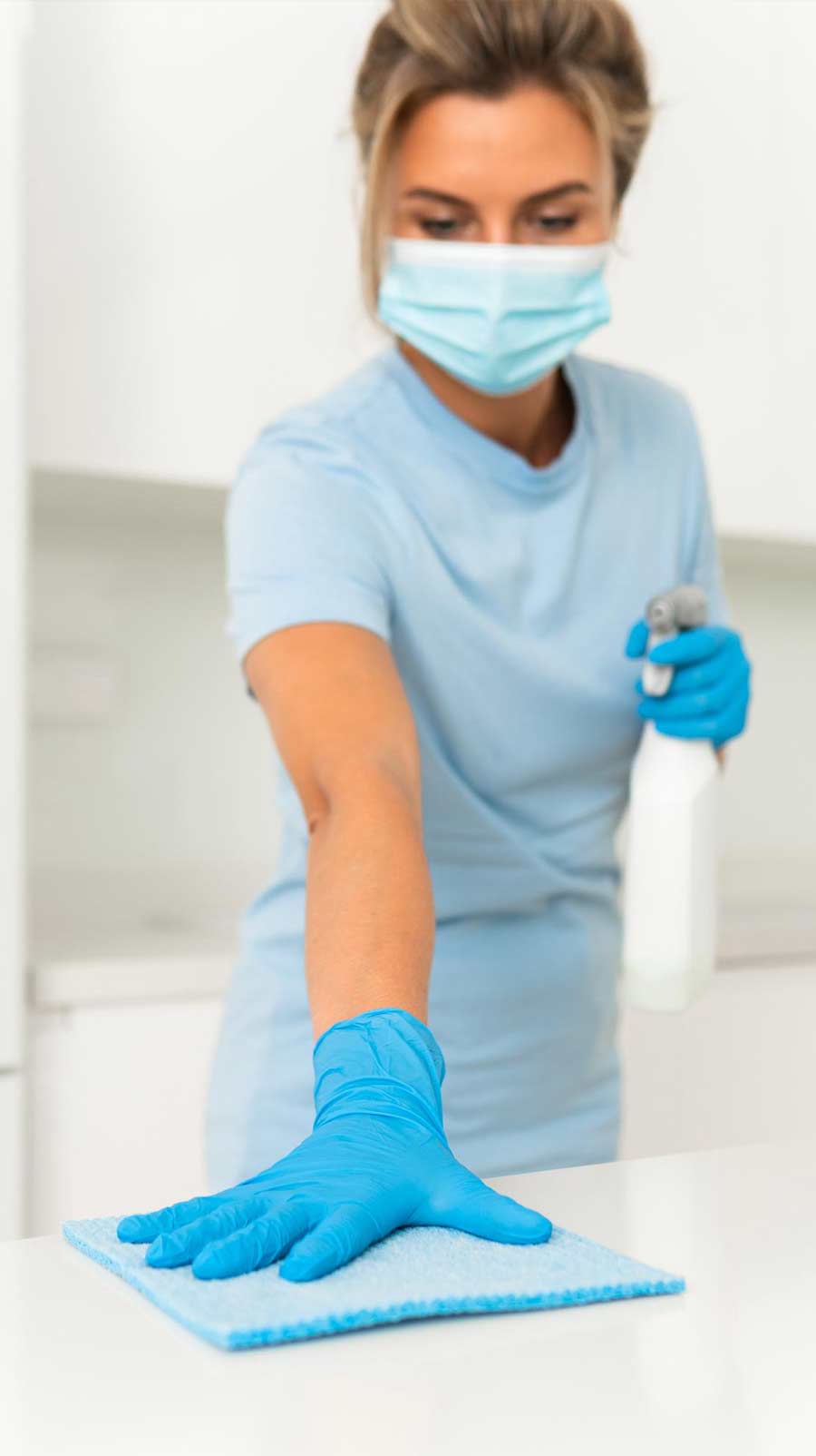 Medical waiting room cleaned